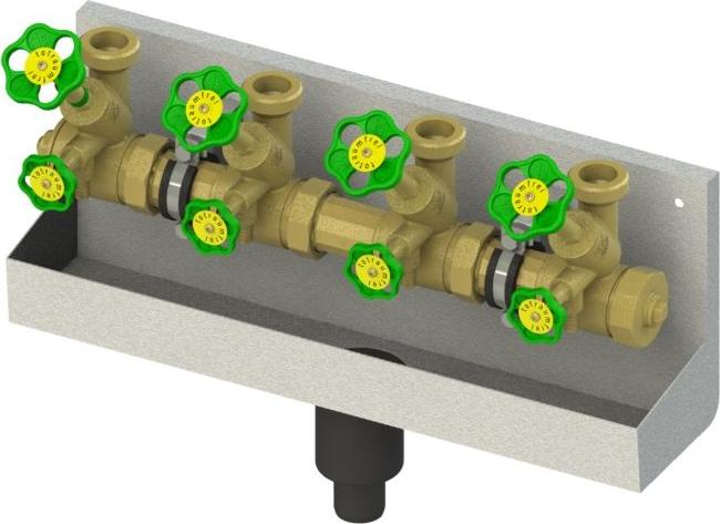 Js Atv-Station, Steigende Spindel 4-Fach,Dn25,Eing.1 1/2,Ob.a.1 1/2