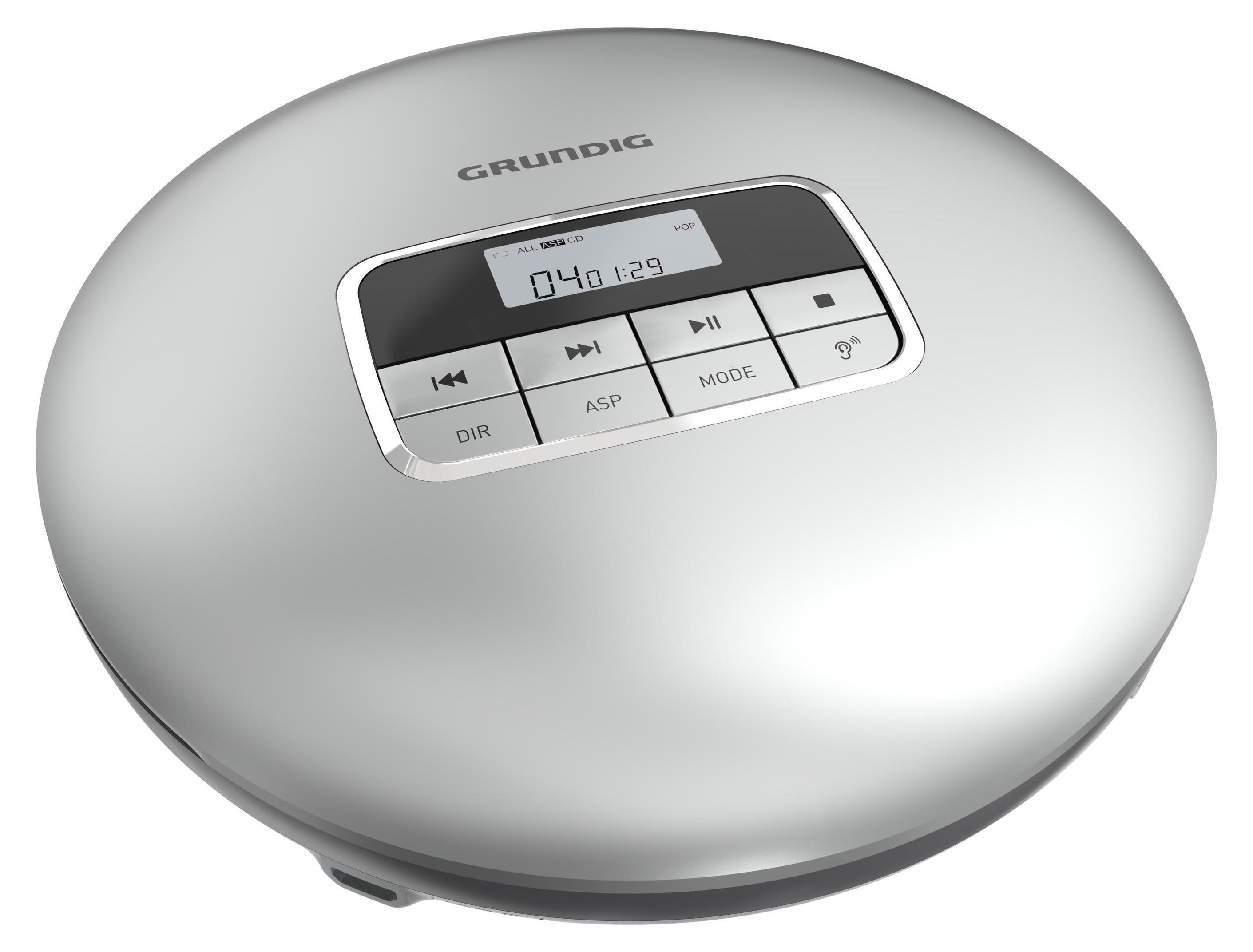 Grundig GCDP 8500 Lecteur CD Portable Noir/Argent - Batterie Rechargeable 8 Heures