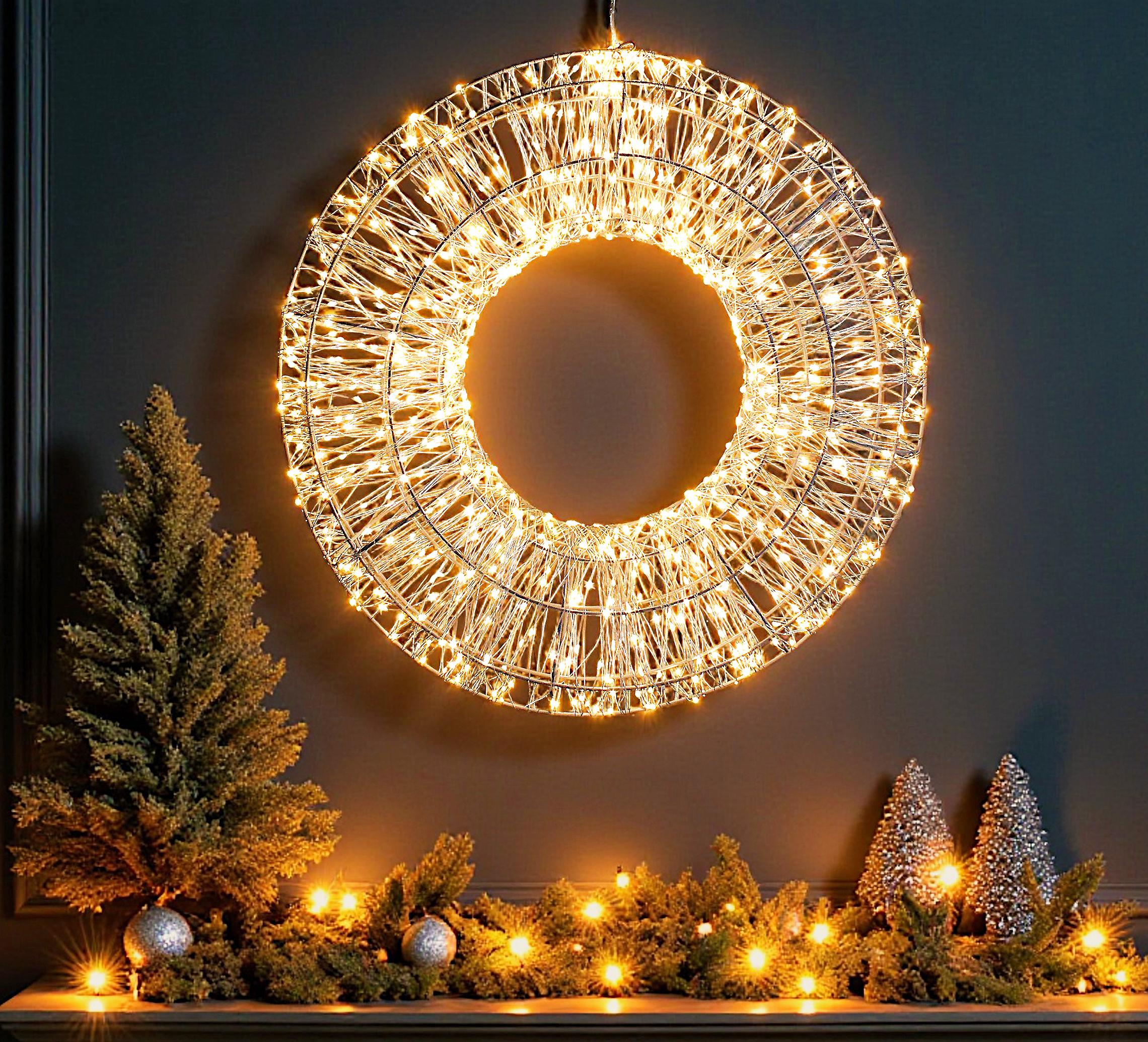 Arnusa LED Leuchtkranz 800 LED 50cm Lichterkranz Weihnachtskranz Weihnachtsbeleuchtung Dekoration