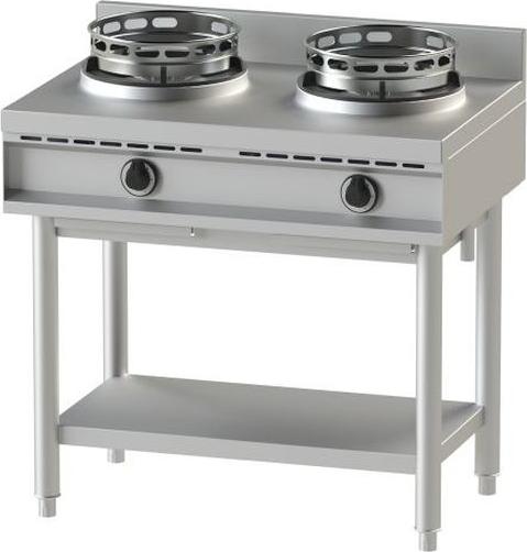 Gasherd Wok KBS 2 unabhängige Brenner 2x13kw 900x600x850 mm Zündflamme