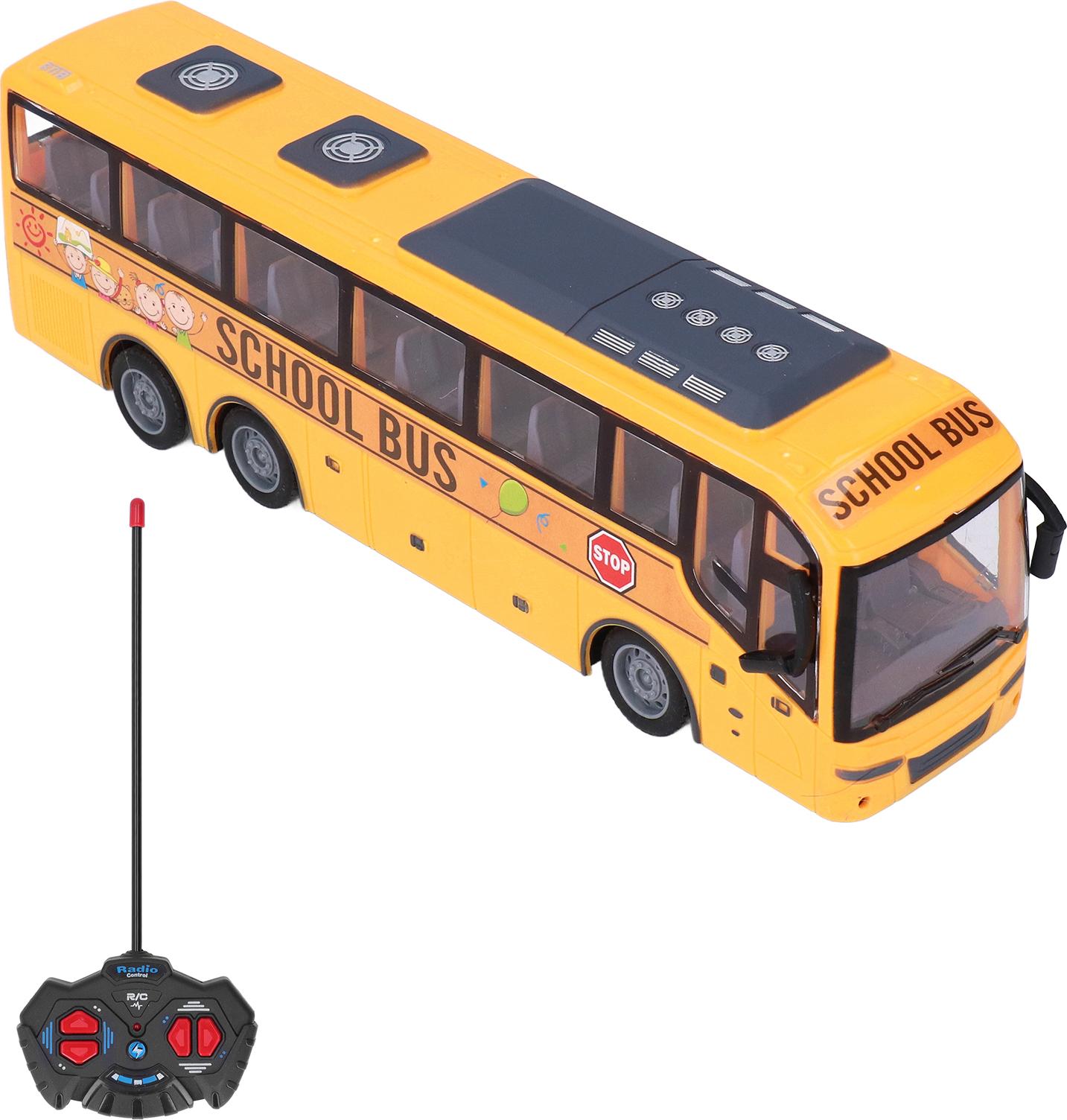 Cocosity Ferngesteuerter Bus Kinder simuliert LED Licht RC Schulbus elektronisches Fahrzeug Spielzeug Geburtstag Geschenk