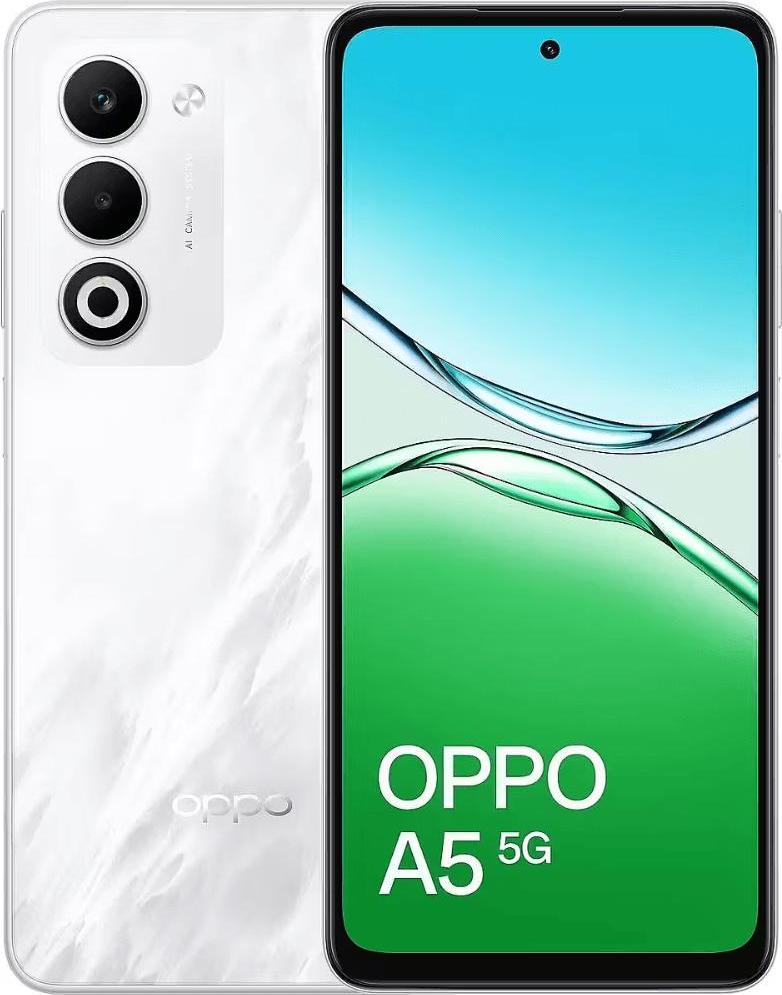 OPPO A5 5G , 16,9 cm (6.67"), 4 GB, 128 GB, 50 MP, Android 15, Biela