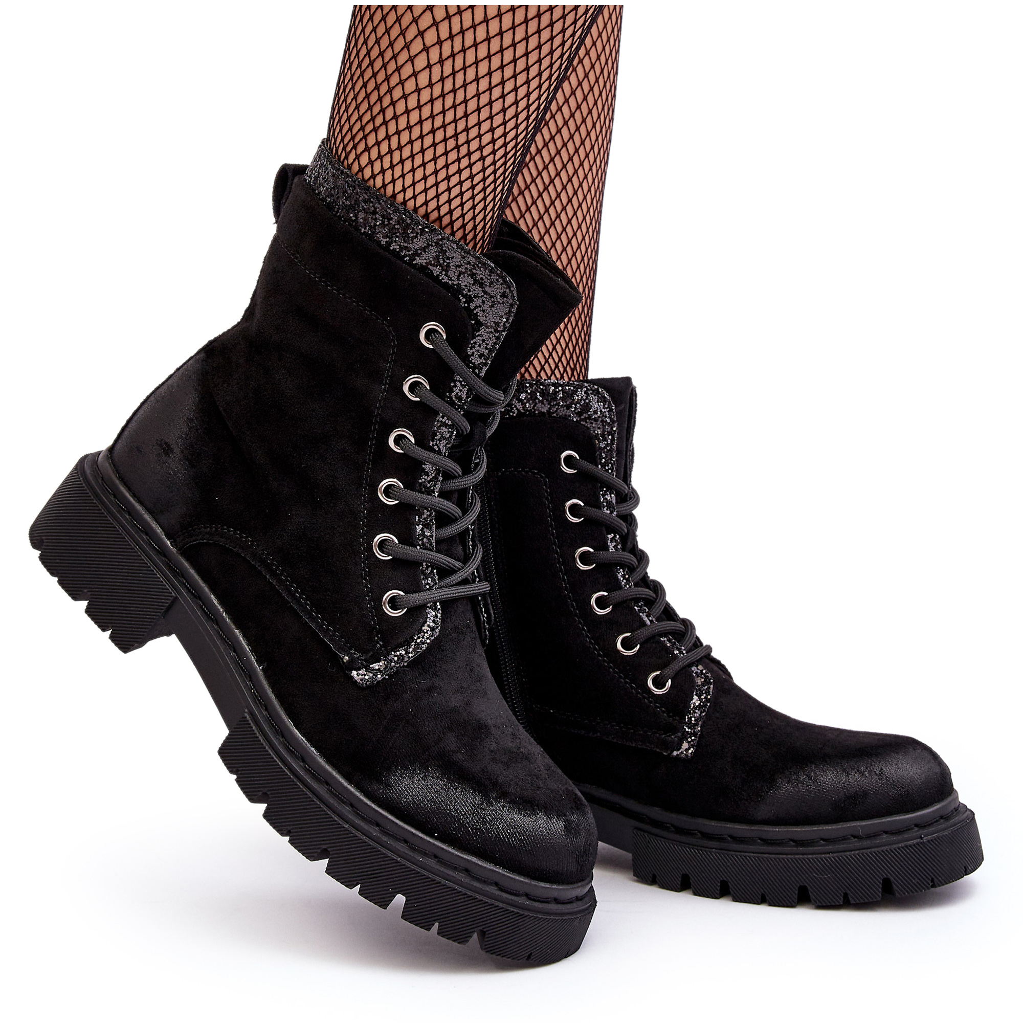 Dámske Zdobené Workery Na Zip Čierne Santelia 39