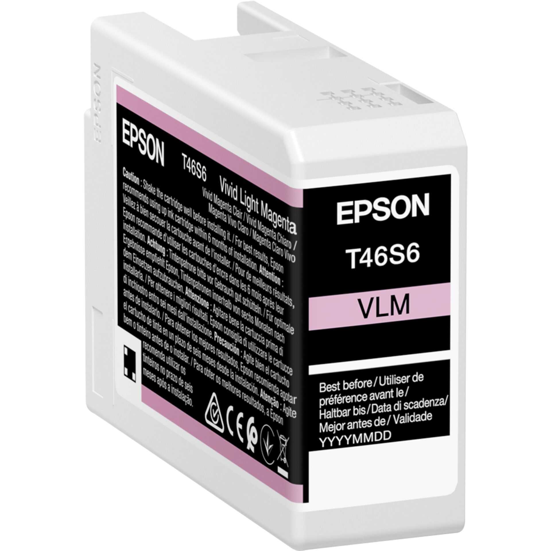 Epson UltraChrome Pro T46S6 - 25 ml - Vivid Light Magenta - originálny - nádobka s atramentom - pre SureColor P706, SC-P700, SC-P700 Mirage Bundling (C13T46S600)