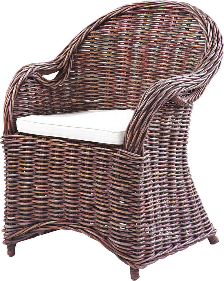 Garten Sessel aus Naturrattan GAZA-120 in braun-antik, B/H/T: ca. 56/88/64 cm