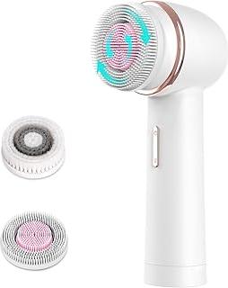 Akhan MYCARBON Elektrische Gesichtsbürste Tiefenreinigung für alle Hauttypen 2 Modus 2500mAh Wiederaufladbar IPX7 Wasserdicht Gesichtsreinigungsbürste für Exfoliation Poren verstopfender Schmutz Weiß 174870915