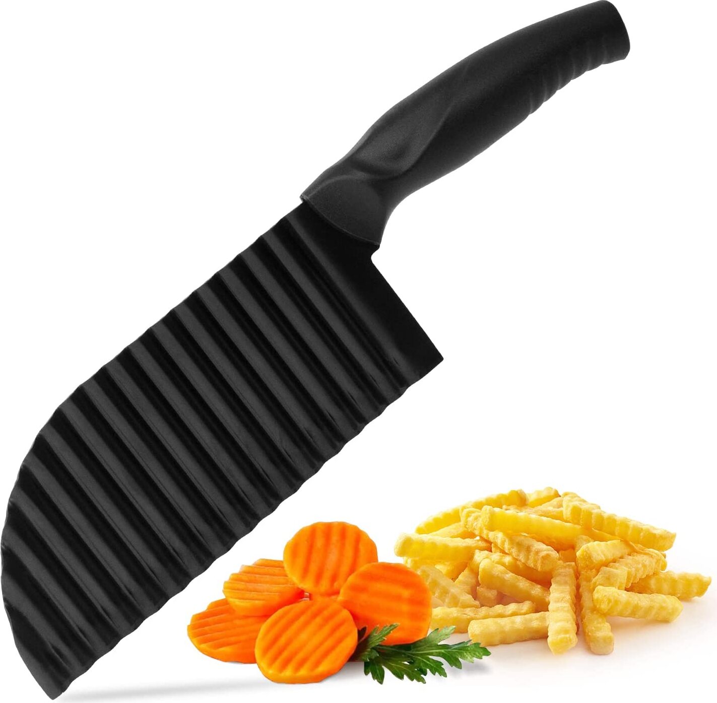 JOEJI’S KITCHEN Wellenschneider - Wellenmesser für Gemüse Kartoffel Chips und Pommes Crinkle Cutter auch als Kartoffelschneider Messer und Wellenschnittmesser für einen mühelosen Wellenschnitt