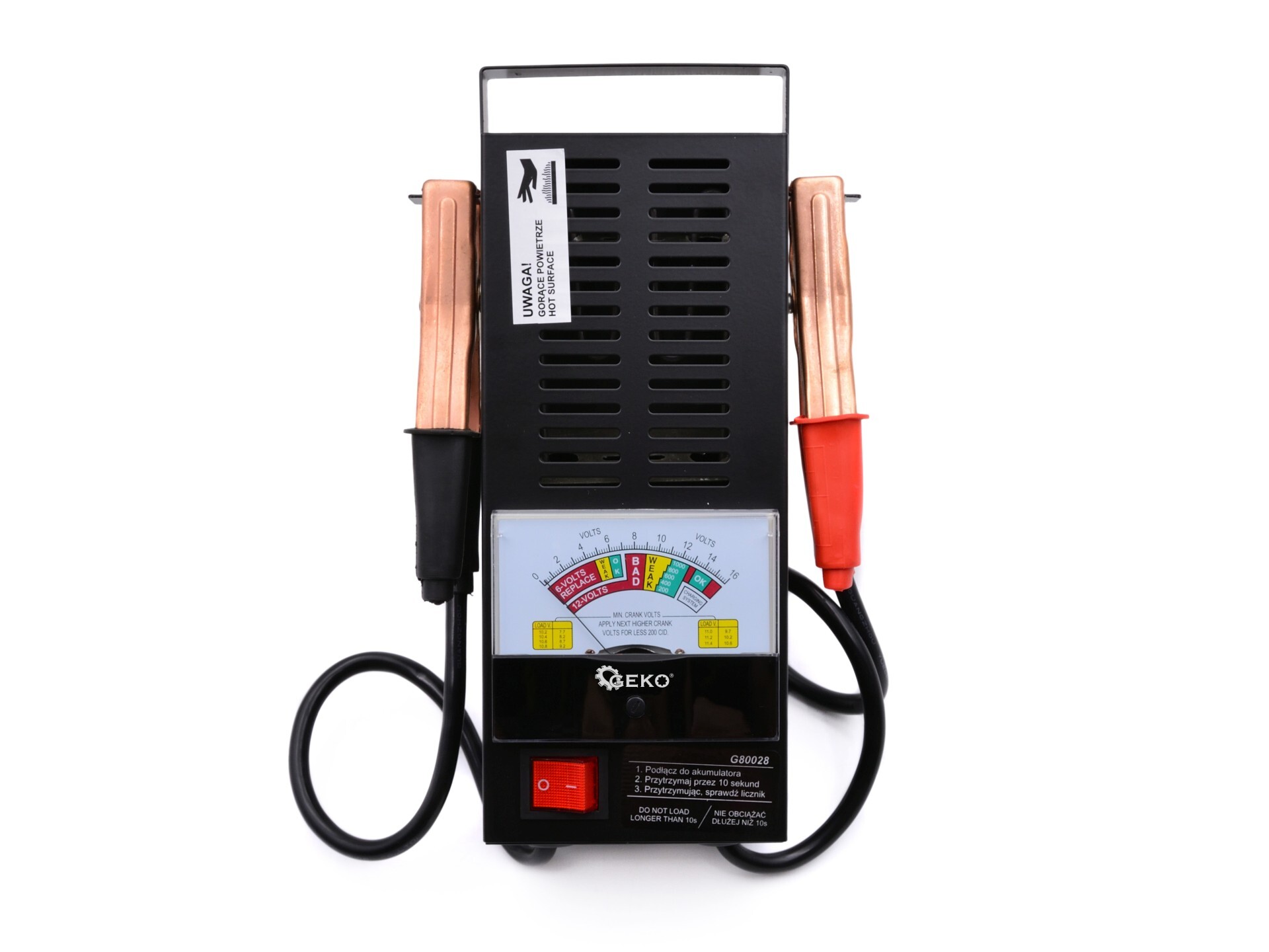 Geko BSD Autobatterie Tester - 6V und 12V Batterietester, KFZ Batterietester, Batterie Testgerät