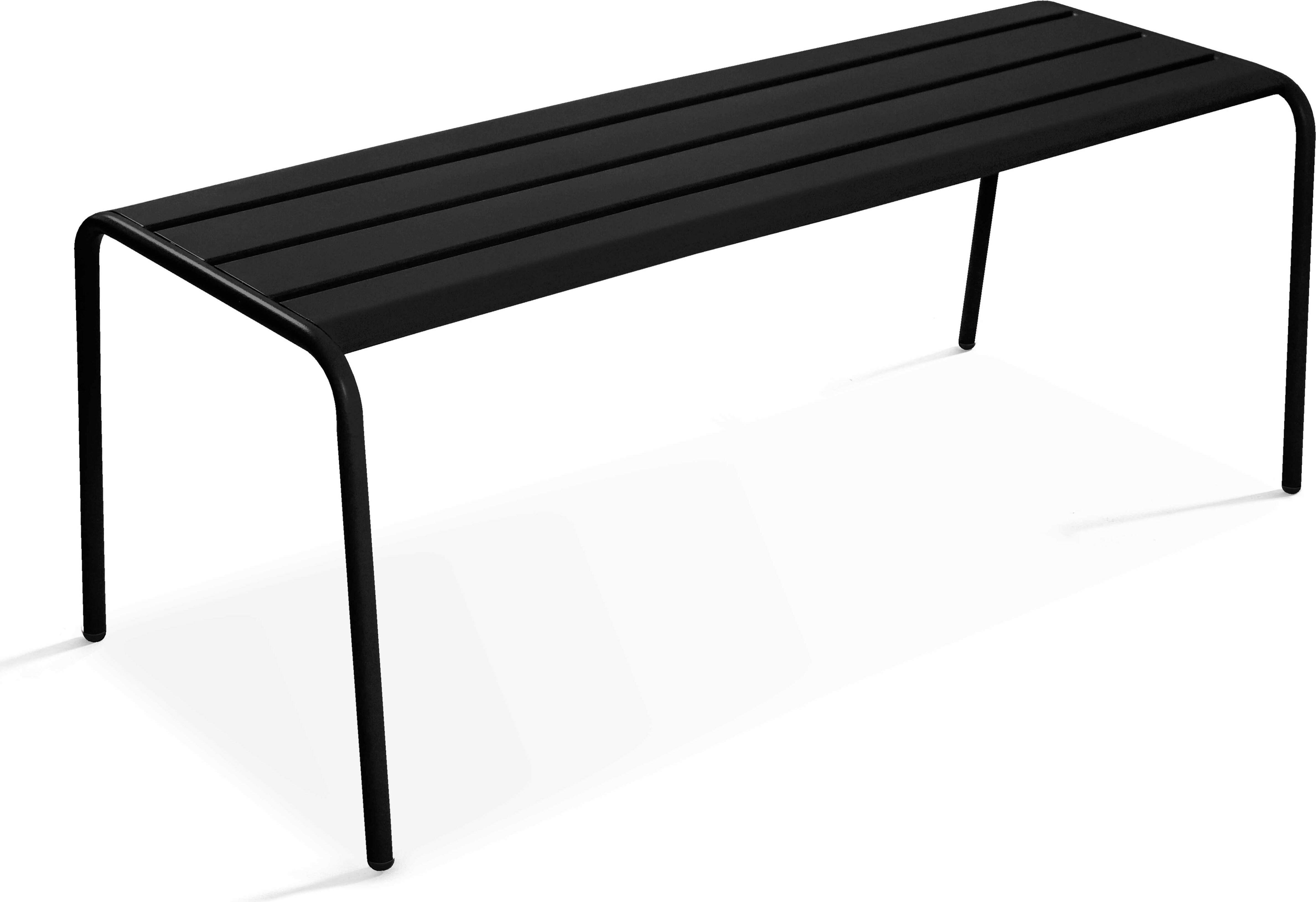 Gartenbank aus pulverbeschichtetem Stahl Schwarz - Oviala Palavas 114582