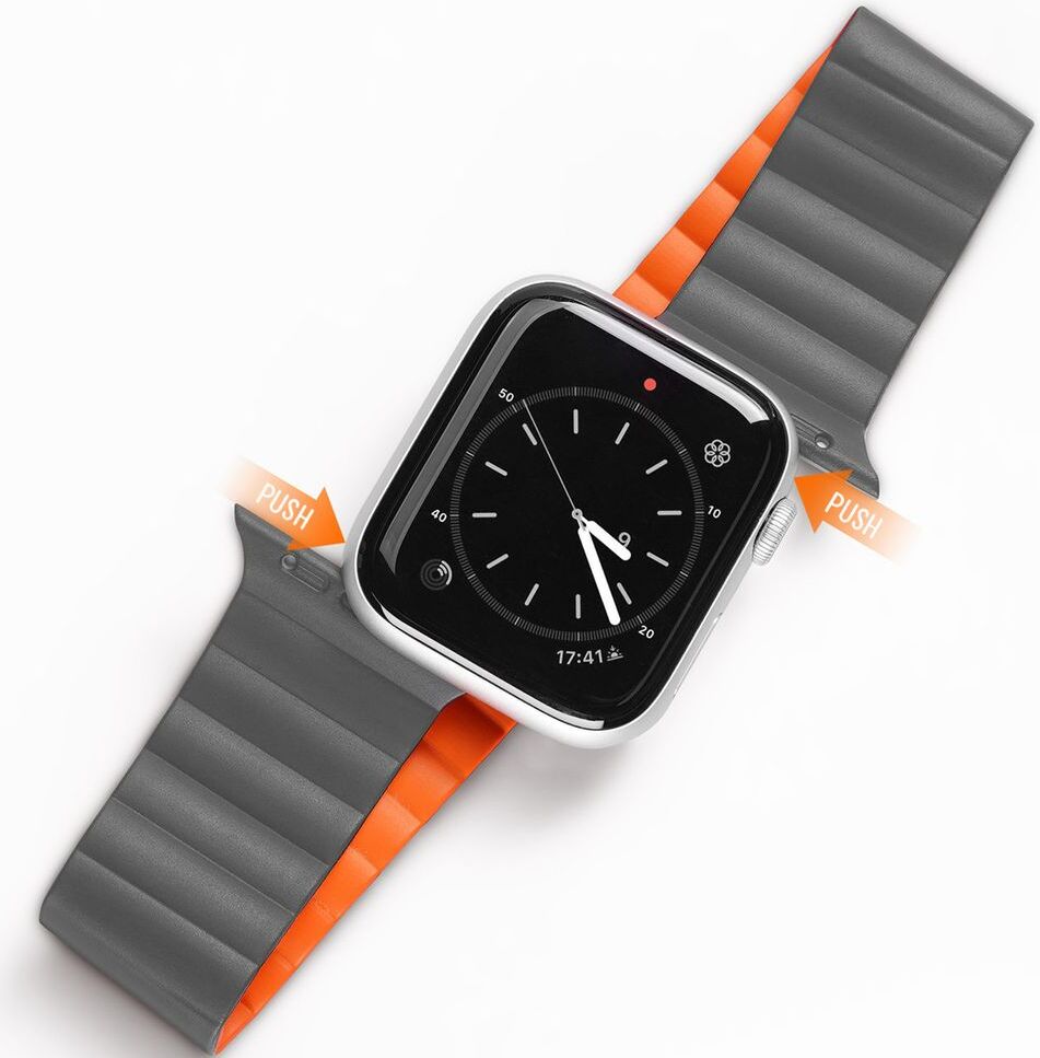 Dux Ducis Magnetický náramok Apple Watch Ultra Magnetický náramok Grey Orange Bracelet (verzia s retiazkou)