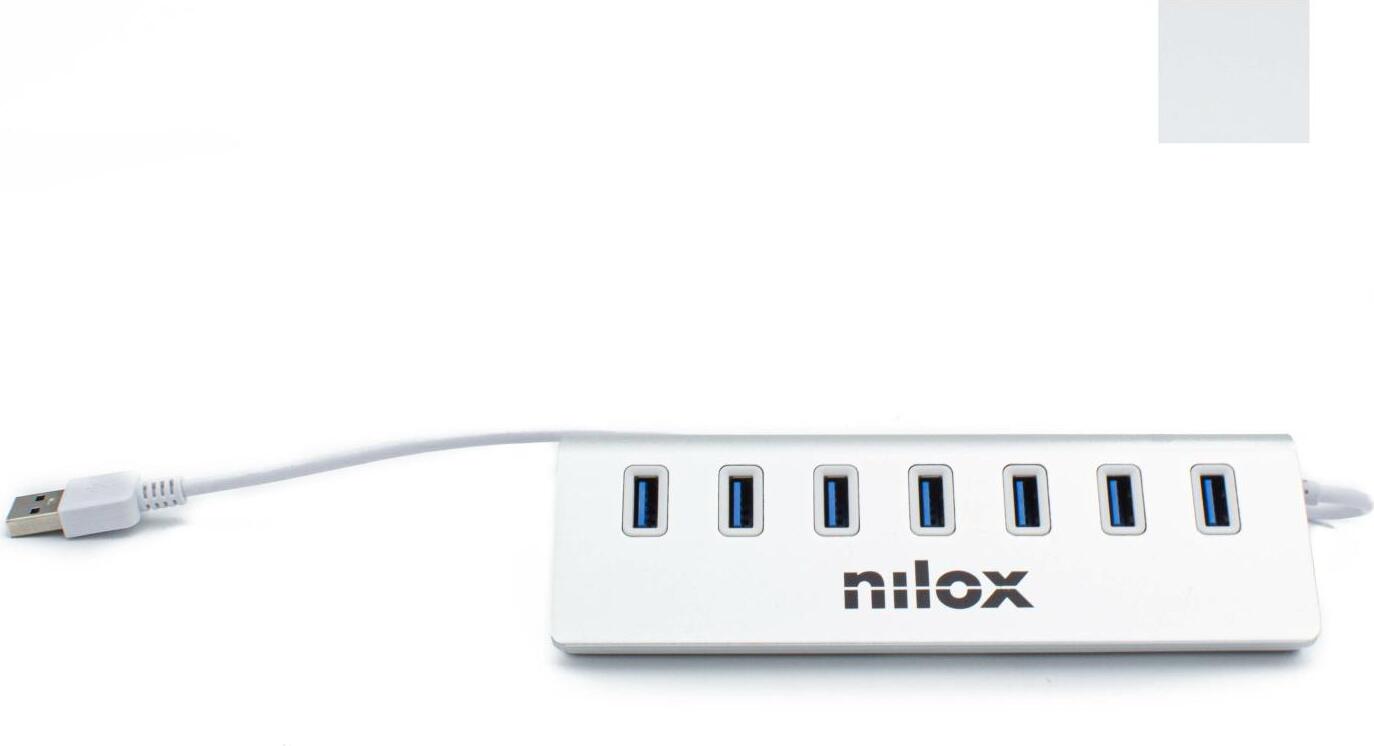 Nilox NX7HUB30 Rozbočovač USB 3.2 Gen 1 (3.1 Gen 1) Typ A 5000 Mbit/s Sivá