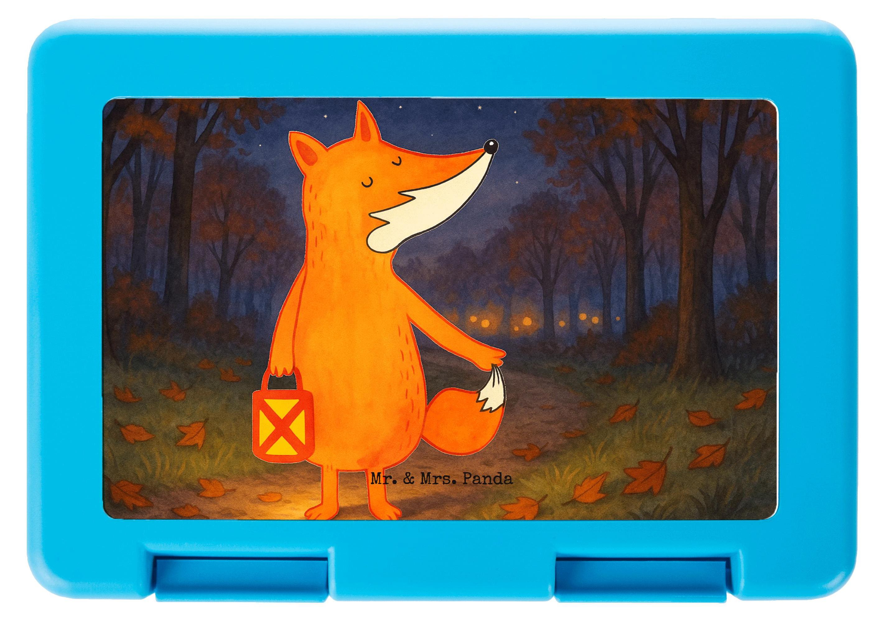 Mr. & Mrs. Panda Lunchbox Fuchs Laterne Design - Weiß - Geschenk, Bento Box, Frühstücksbox, Vorratsbehälter, Bentobox, Brot Aufbewahrungsbox, Laternenumzug, Sankt Martin PD-1969034-STANDARD