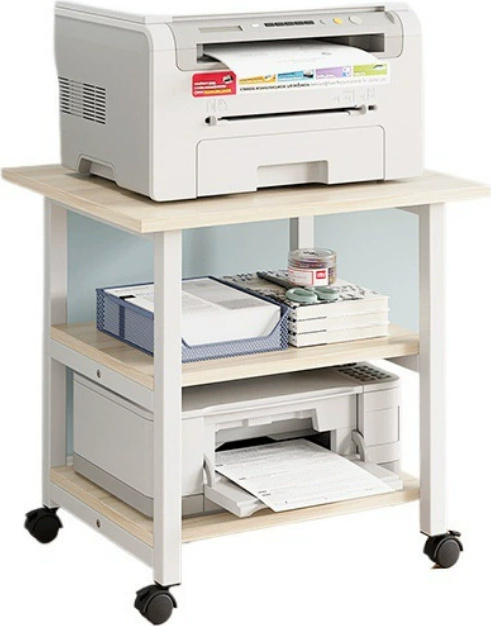 youjia Drucker Ablage Druckerregal, Druckertisch, Stabiles Metallgestell (kein Drucker), Dreistöckig Weiß