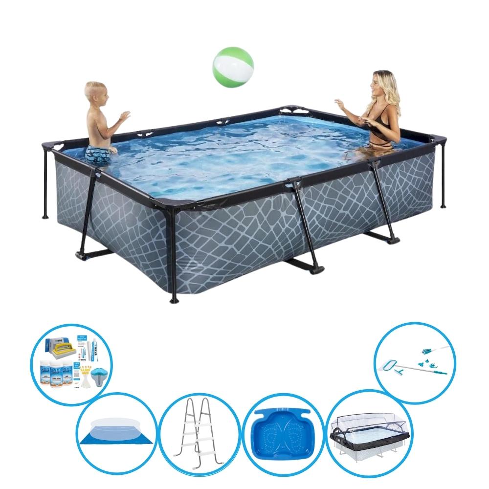 Bazén EXIT Stone Grey - 300x200x65 cm - Rámový bazén - Súprava bazéna