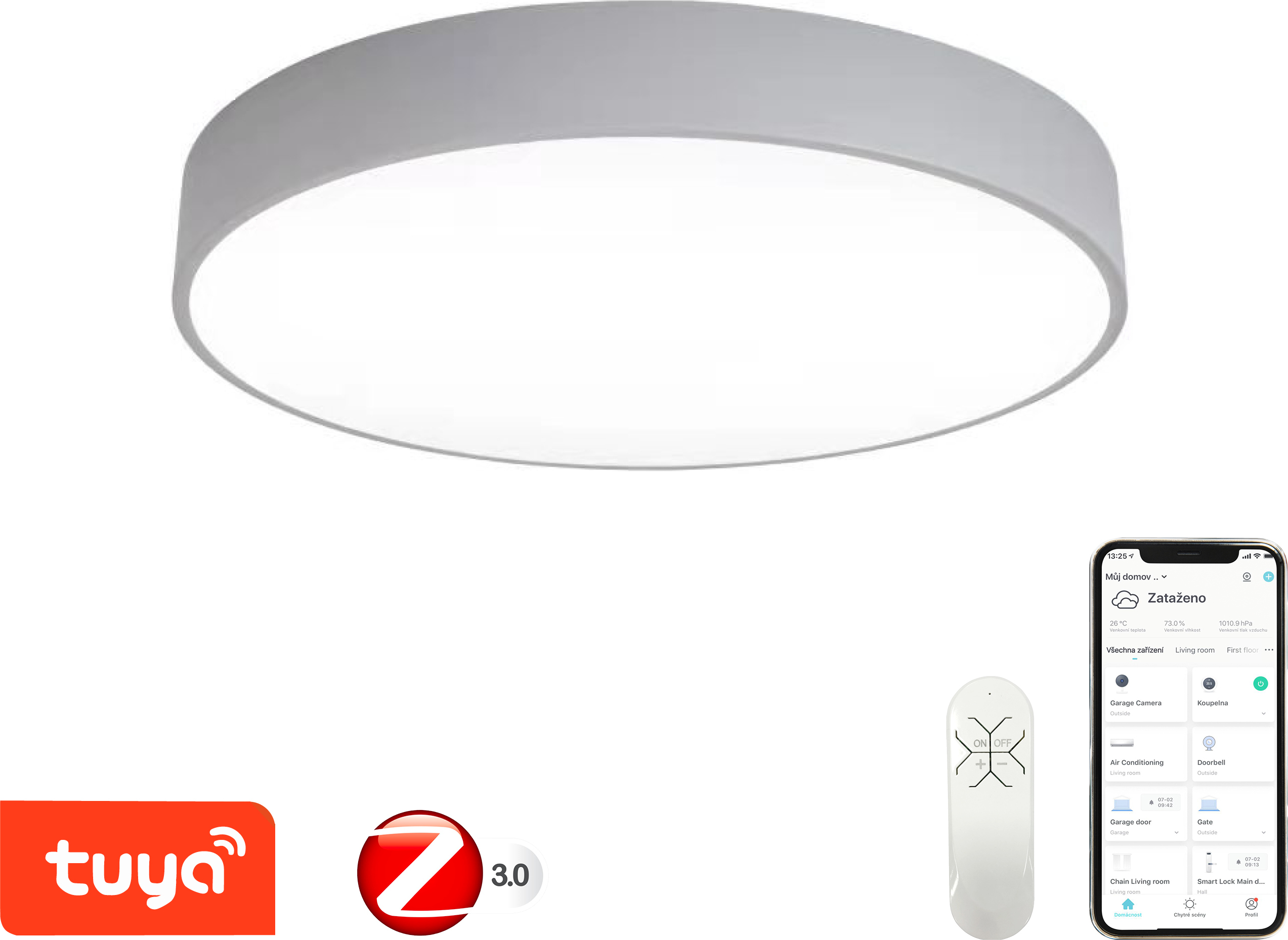 Immax NEO RONDATE Smart Deckenleuchte 60cm 50W Grau Zigbee 3.0 07143-GR60