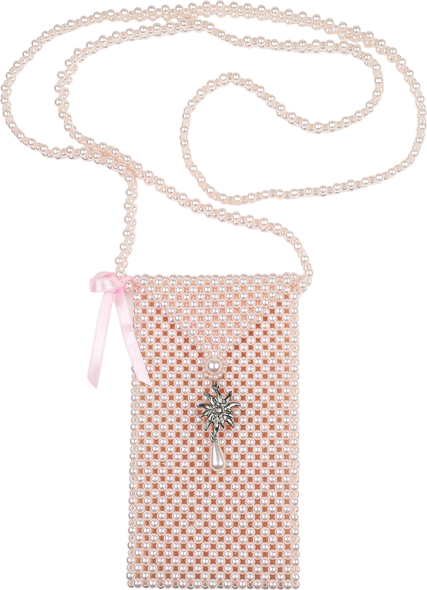 Trachten Täschchen Alpenperle aus hunderten Perlen, mit Edelweiß von Allgäu Rebell