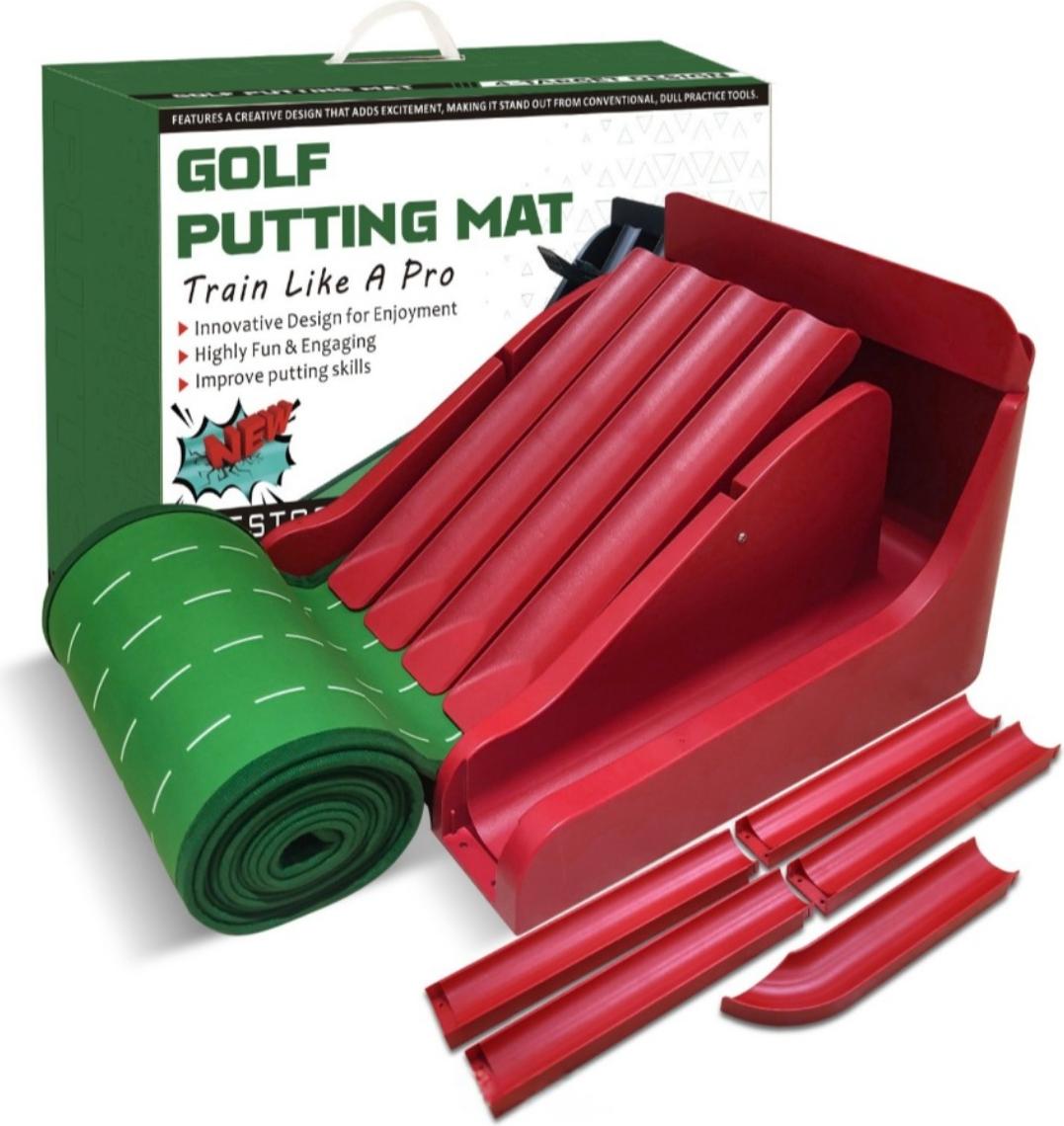 INF Golf Putting Trainer mit Multi-Track-System für präzises Training Rot 412215