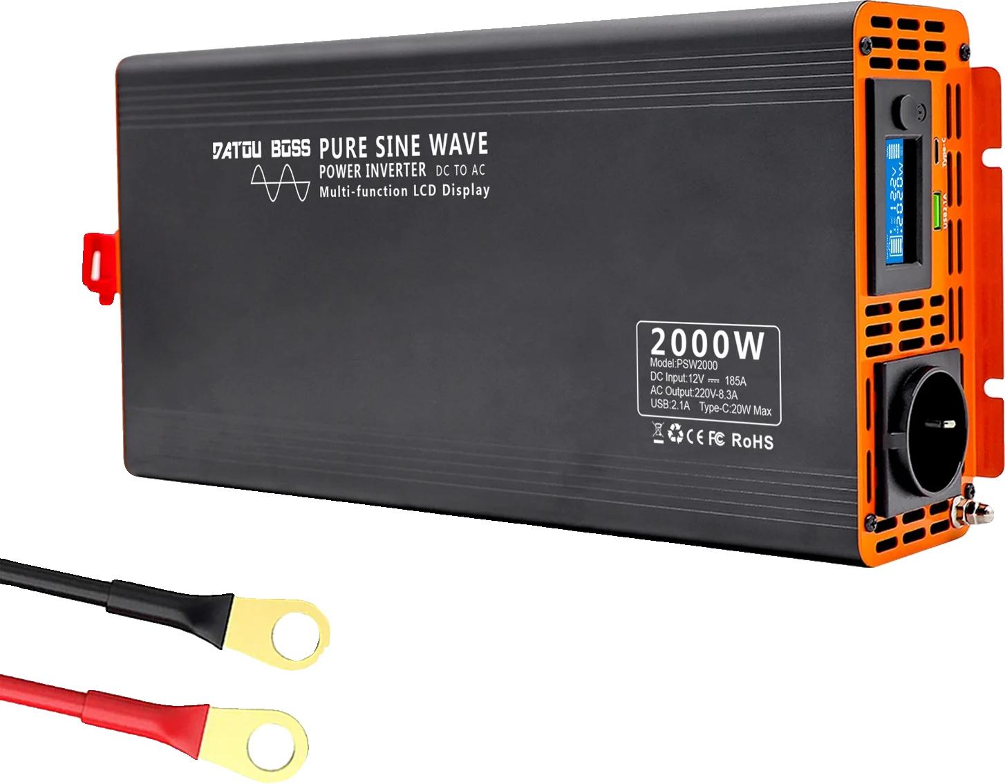 OEM Reiner Sinuswellenwechselrichter, hohe Effizienz, vielseitige Kompatibilität, EU Wechselrichter 2000W-a, 12V-a 2440