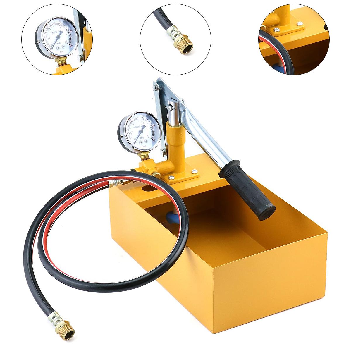 Dopwii Abdrückpumpe, Manuelle Abdrückpumpe, 25bar, Prüfpumpe, Wird für Wasserleitungen und Fußbodenheizungen verwendet, 1m-Schlauc KAUF-WOHNOD-HT1810-020