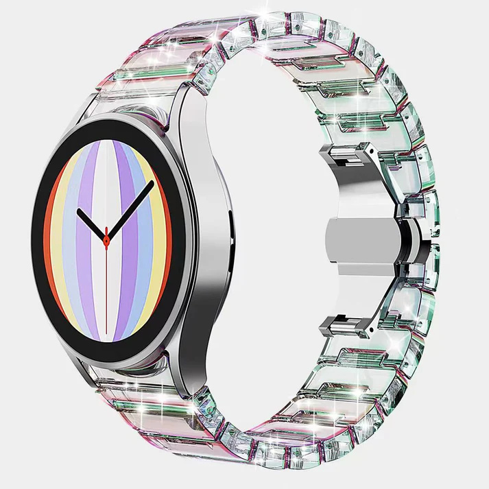 SYSTEM-S remienok 20 mm z PC pre Samsung Galaxy Watch 5 4 Smartwatch v transparentnej farbe