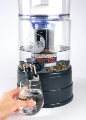 AcalaQuell® Mini- anthrazit mit Glastank in Kristallklar