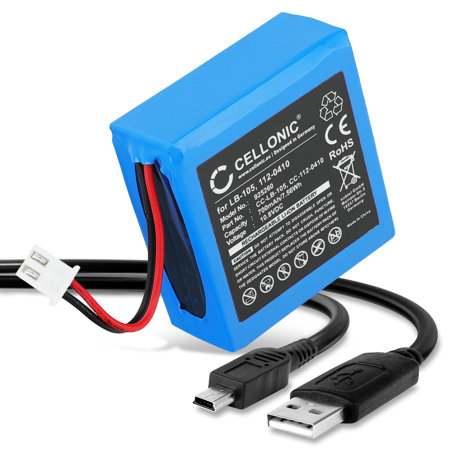 subtel 1x Akku für Zahlungsterminal / POS Kompatibel mit Safescan 155i, 135i, 145ix, 112-0410 - (700mAh, 10.8V) + USB Kabel 932471