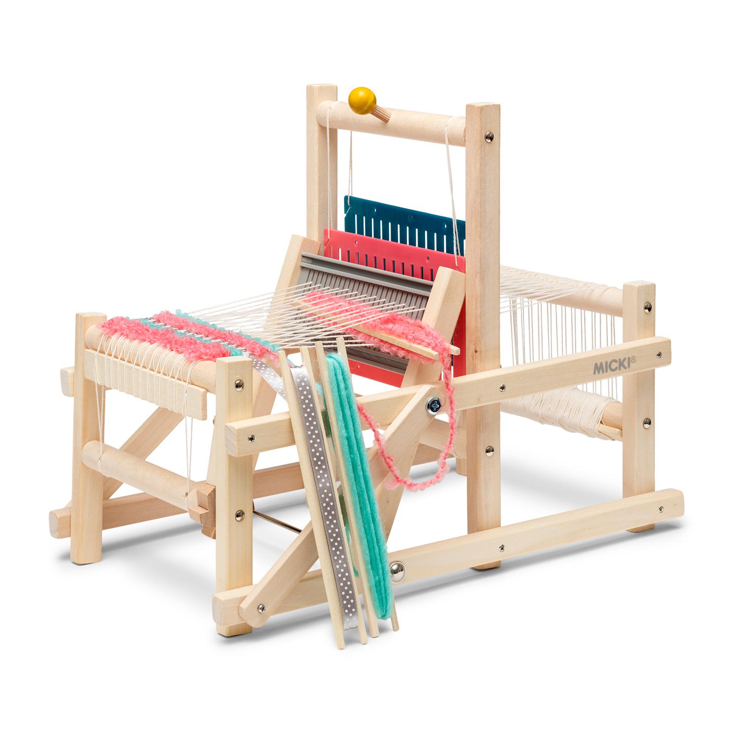 Micki Webstuhl aus Holz für Kinder, 38x28x33 cm, 15 cm Webbreite, inkl. 3 Garnarten 49227222
