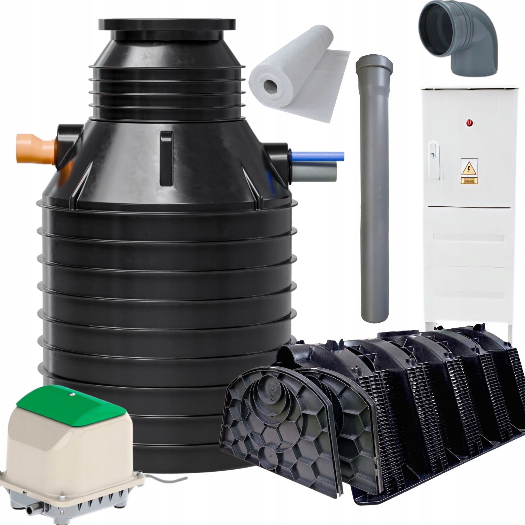 OTB JFC SBR Kleinkläranlage HYDRO H1 2000L - Komplett-Set mit 4 Sickertunneln