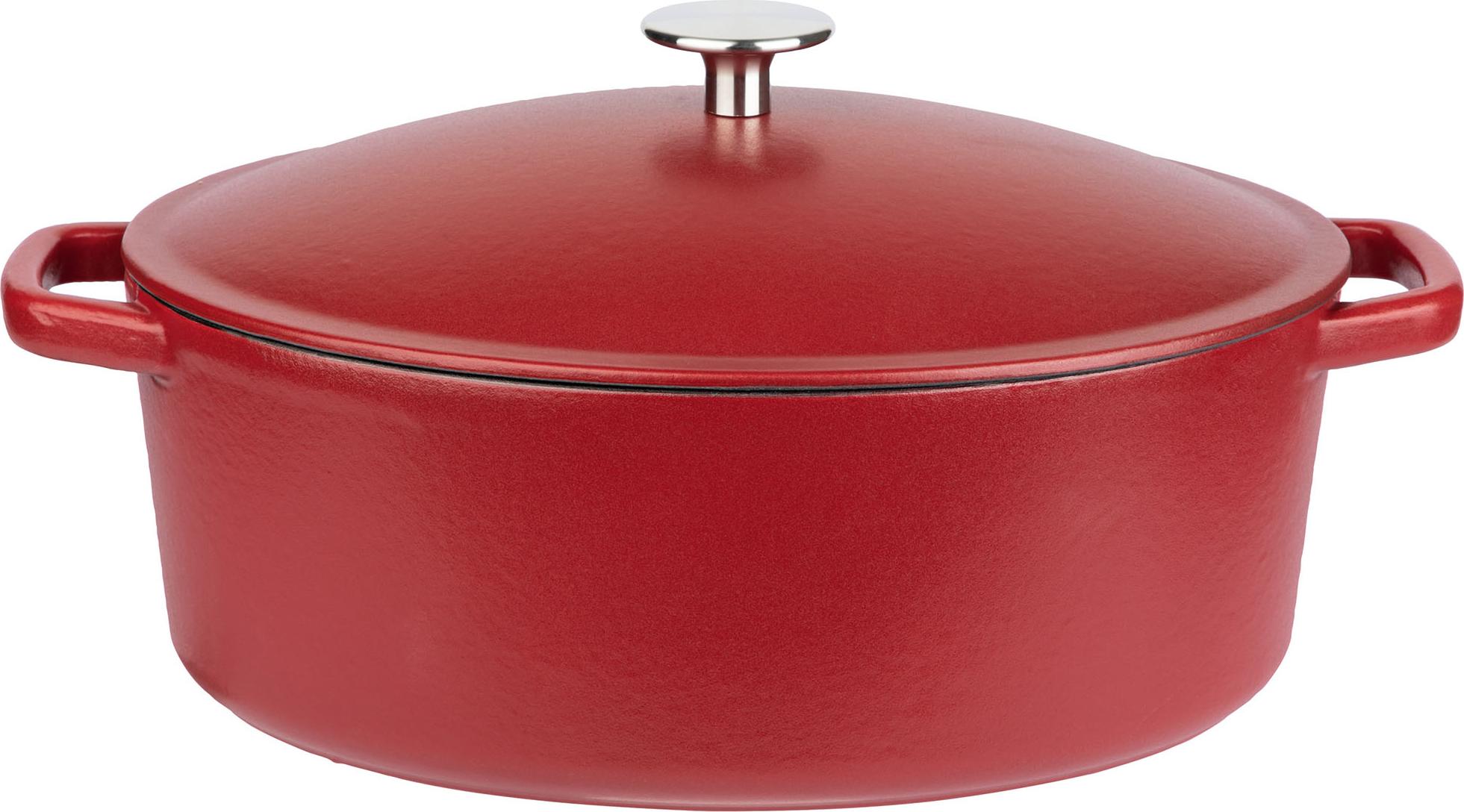 GSW Gusseisen Kochtopf Schmortopf 30 x 24 cm Induktion Spülmaschinenfest rot 421073
