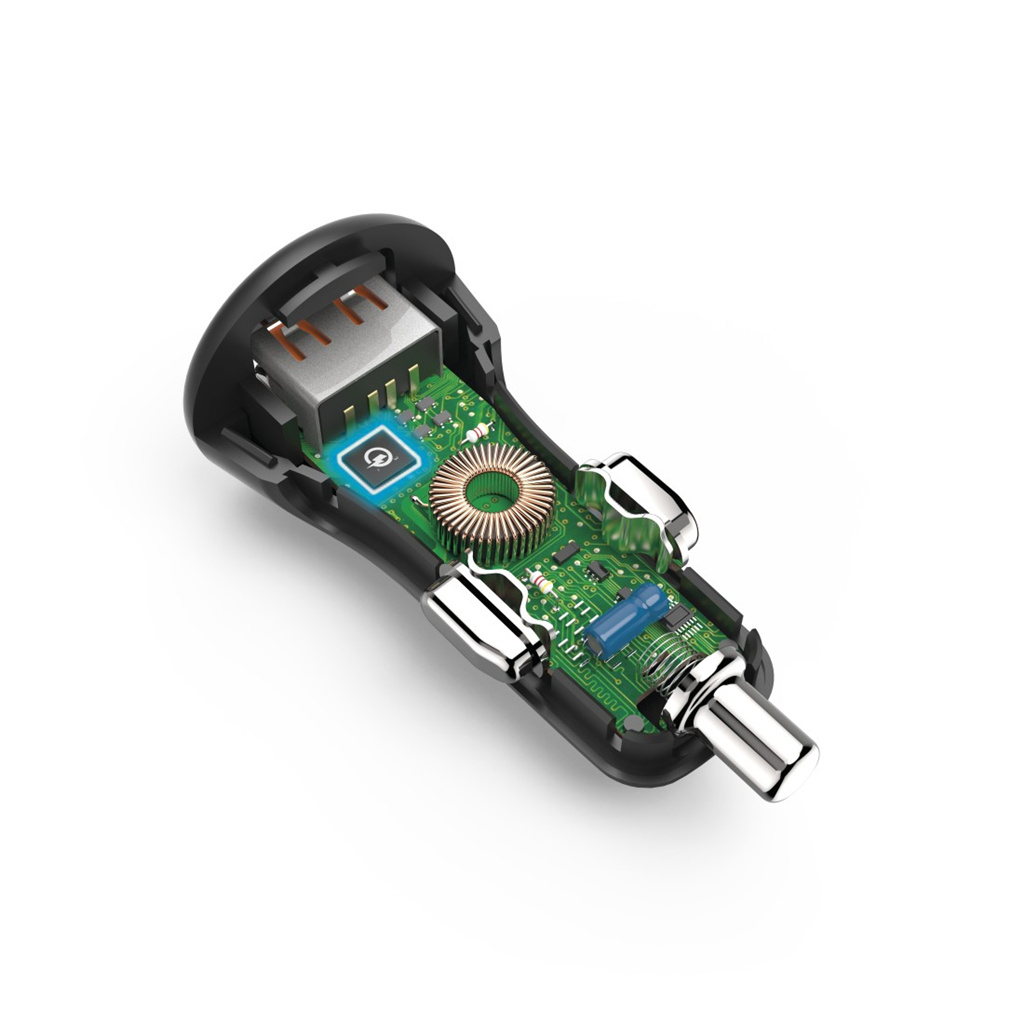 Rýchlonabíjačka do auta, USB-A, 19,5 W, čierna (00201633)