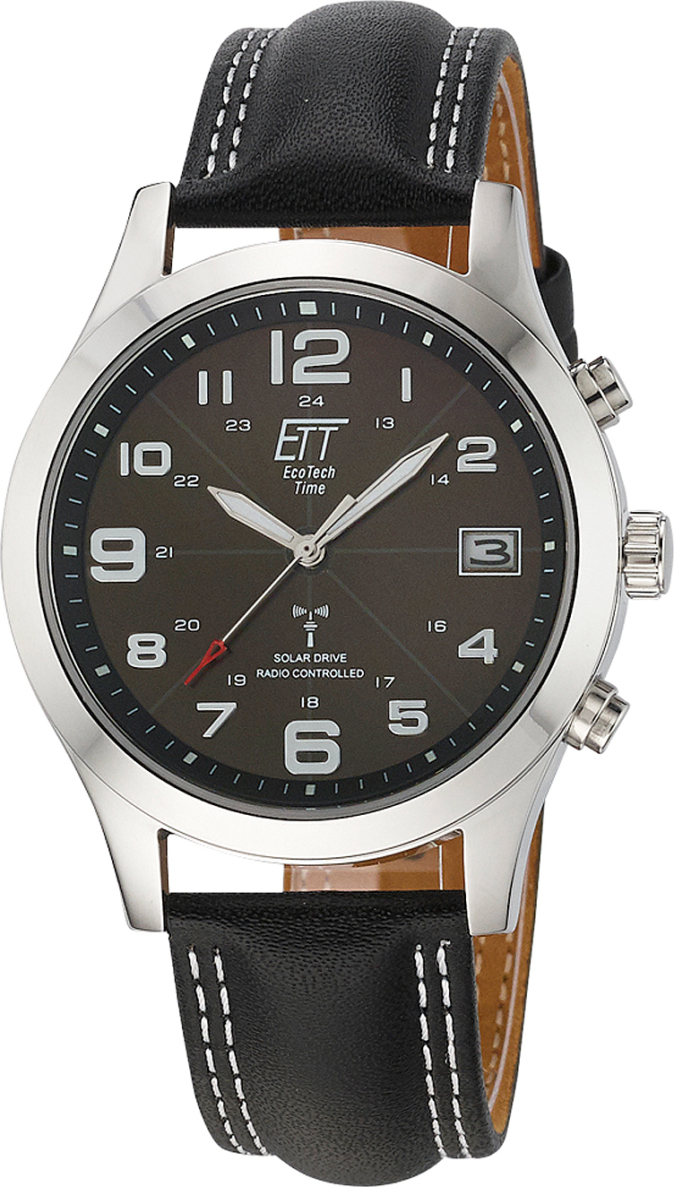 ETT EGS-11488-22L Funk-Solaruhr für Herren Gobi Schwarz