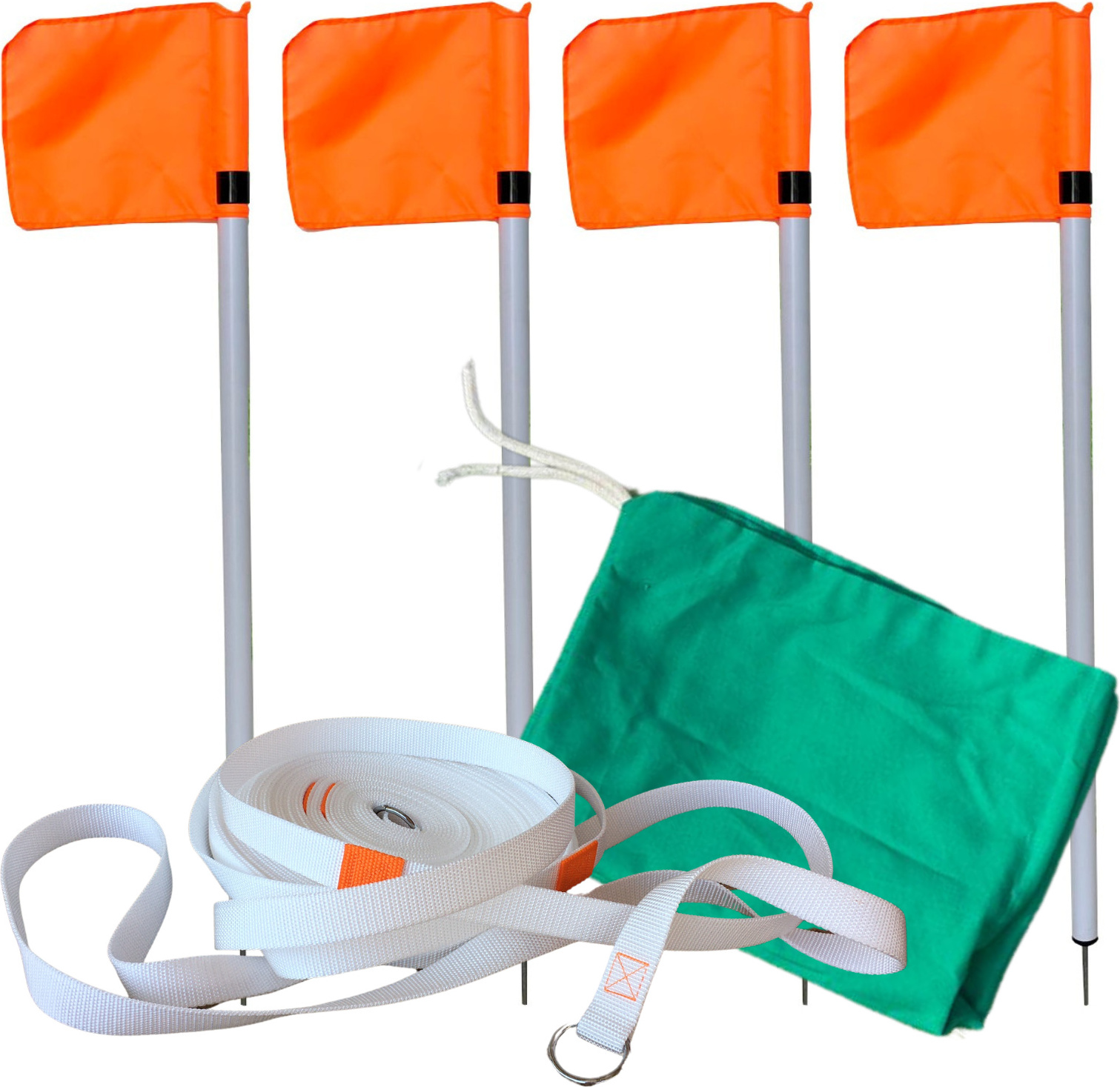 Jamso Design SOCCER PITCH® - Home Edition, Fußballfeld für den Garten, Gr. L (5 x 8 m), Kinderfußball-Arena , Spielfeld mit Eckfahnen, 4 Minuten Aufbauzeit 10031