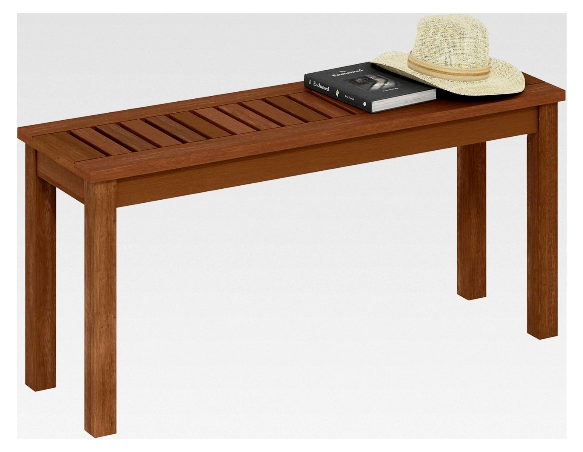 Markenlos Gartenbank für den Außenbereich, rückenfreie Gartenbank, für Terrasse, Deck, Garten, 12 x 39 x 19, Helles Holz