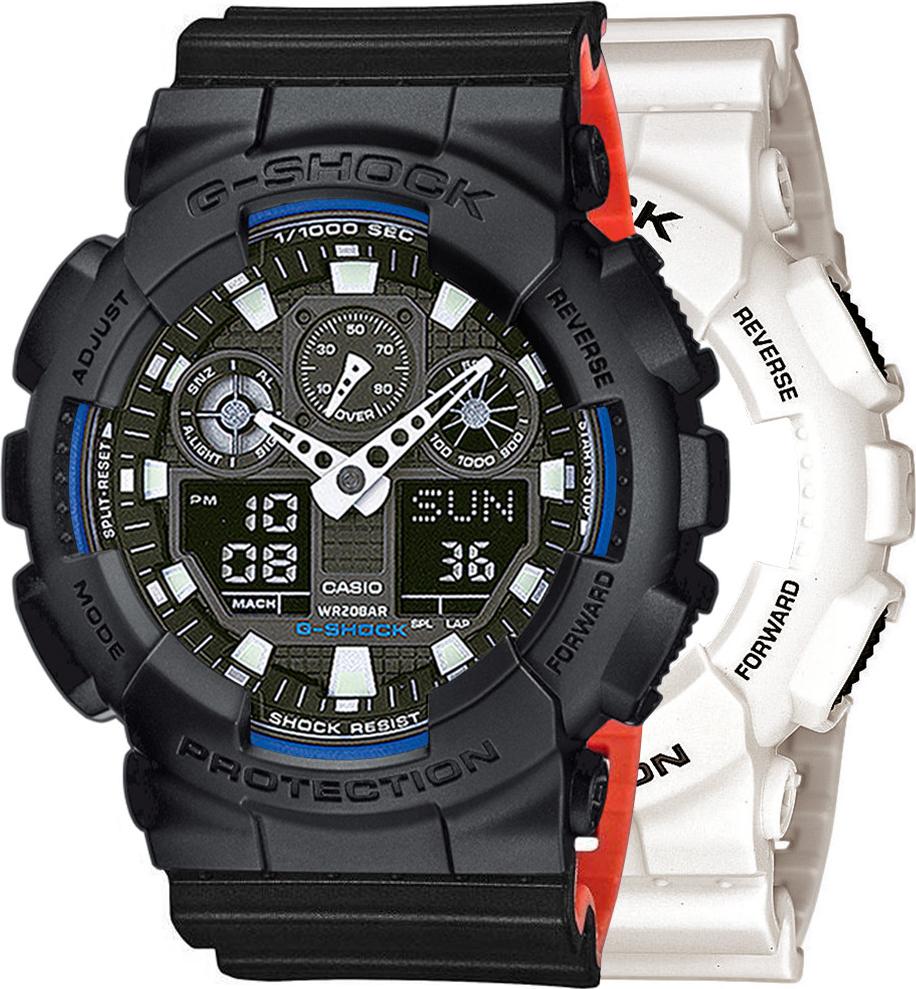 Zegarek Casio G-Shock SET GA-100B-7AER + BEZEL 10358741 + PASEK 10577142 20BAR