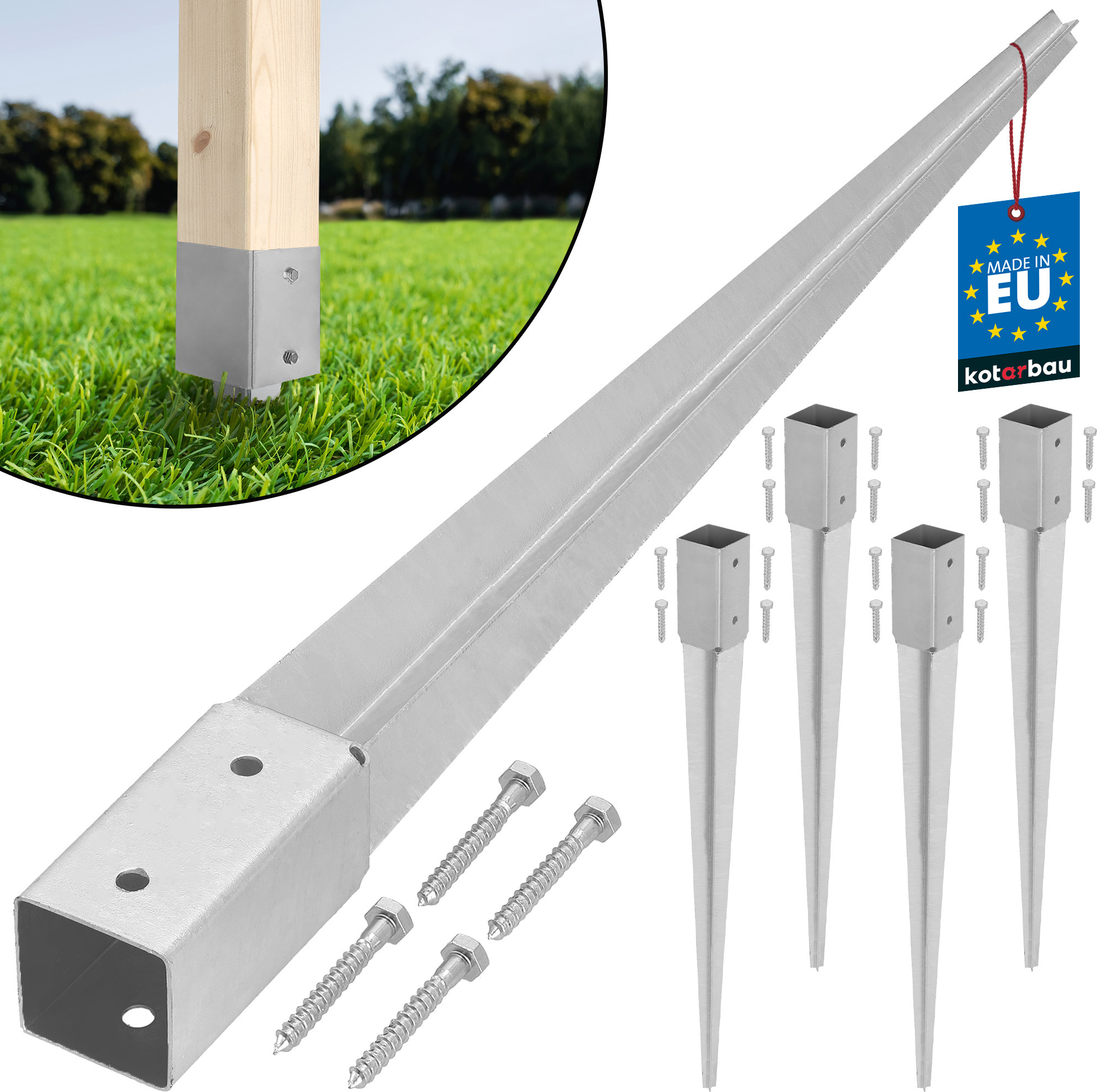 KOTARBAU® U-Shaped Screw Post Support 120 - 160 mm Post Base Adjustable