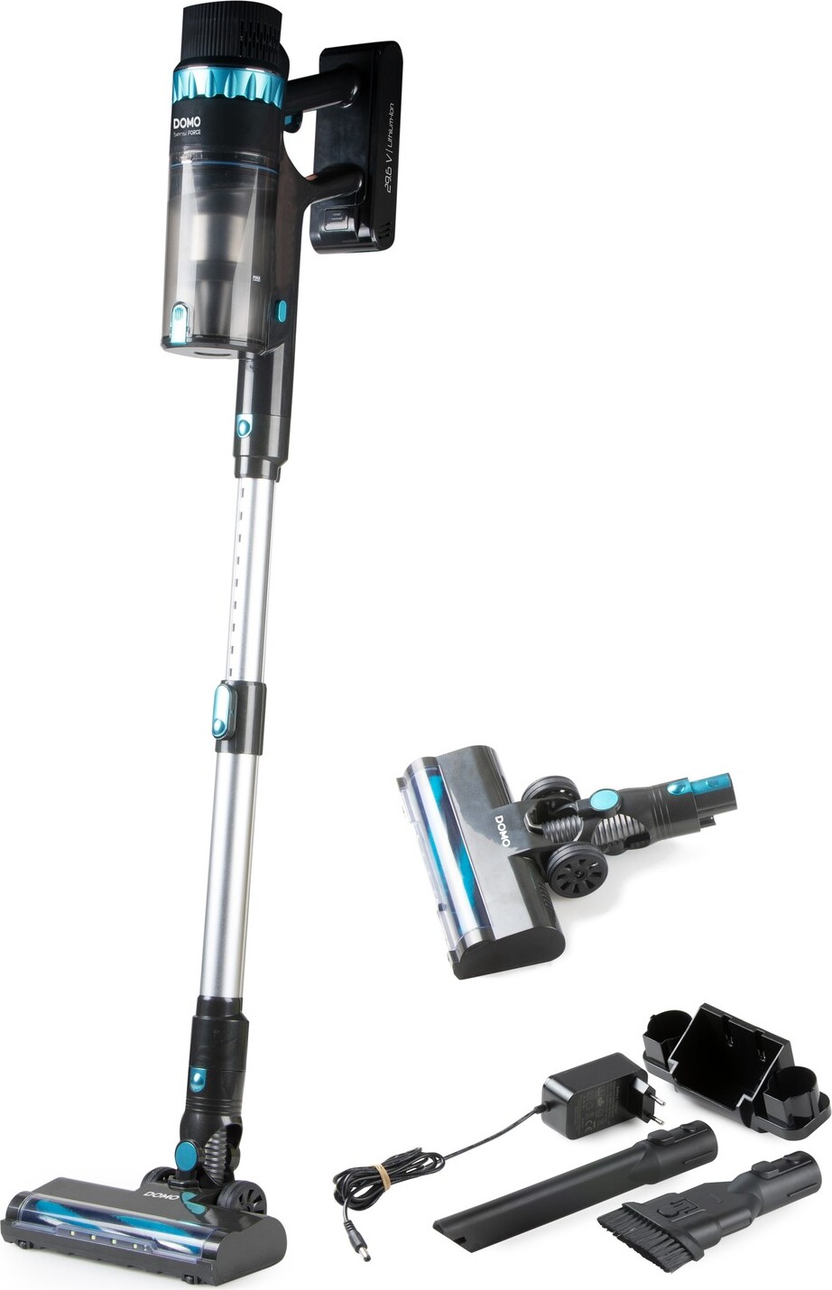 Domo DO244SV, Tyčový vysávač, Bezvreckové, Čierna, Strieborná, 0,8 L, Obdĺžnikový, Suchý