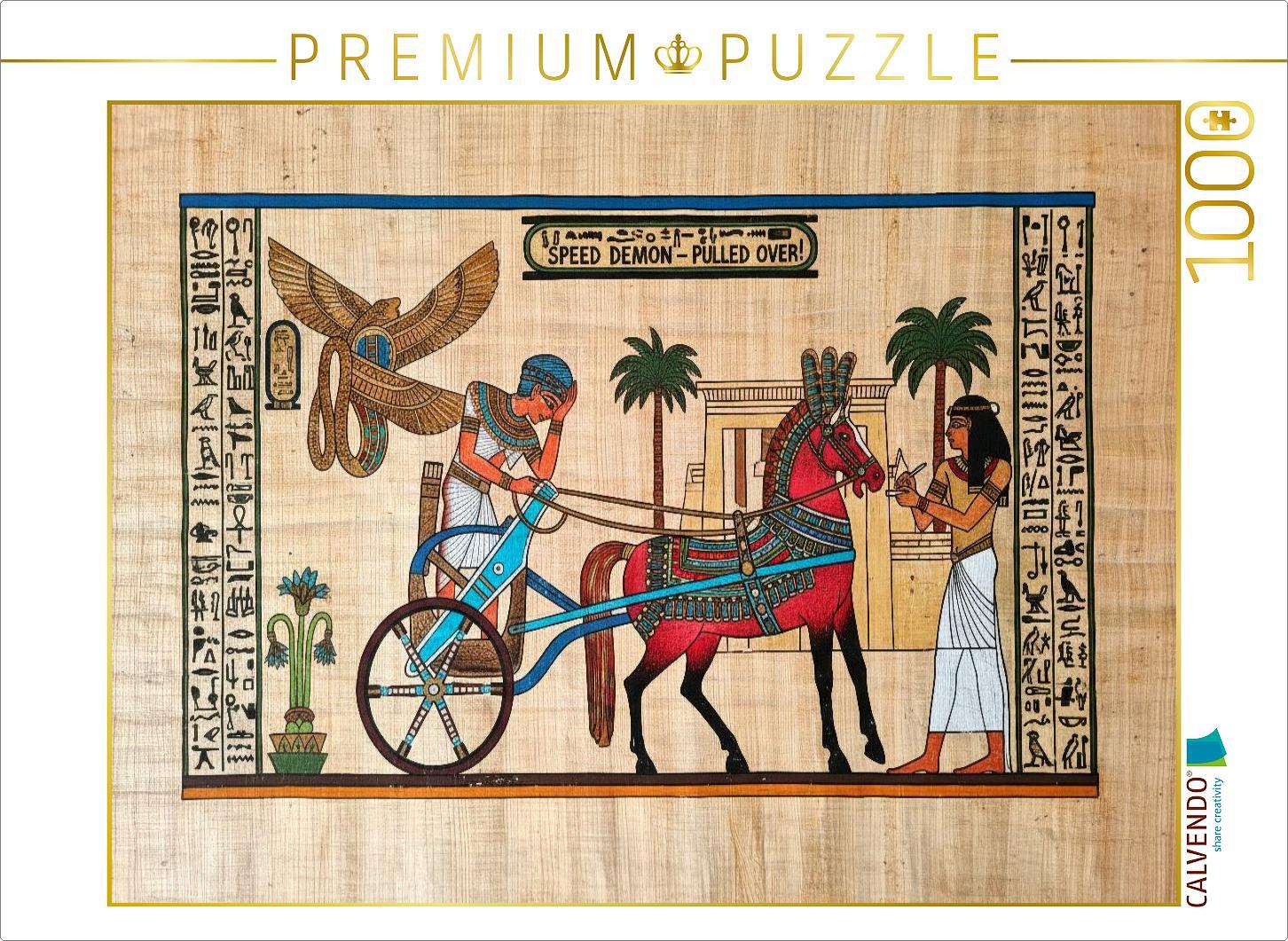CALVENDO Puzzle Polizeikontrolle im alten Ägypten auf Papyrus | 1000 Teile Lege-Größe 64x48cm Foto-Puzzle für glückliche Stunden