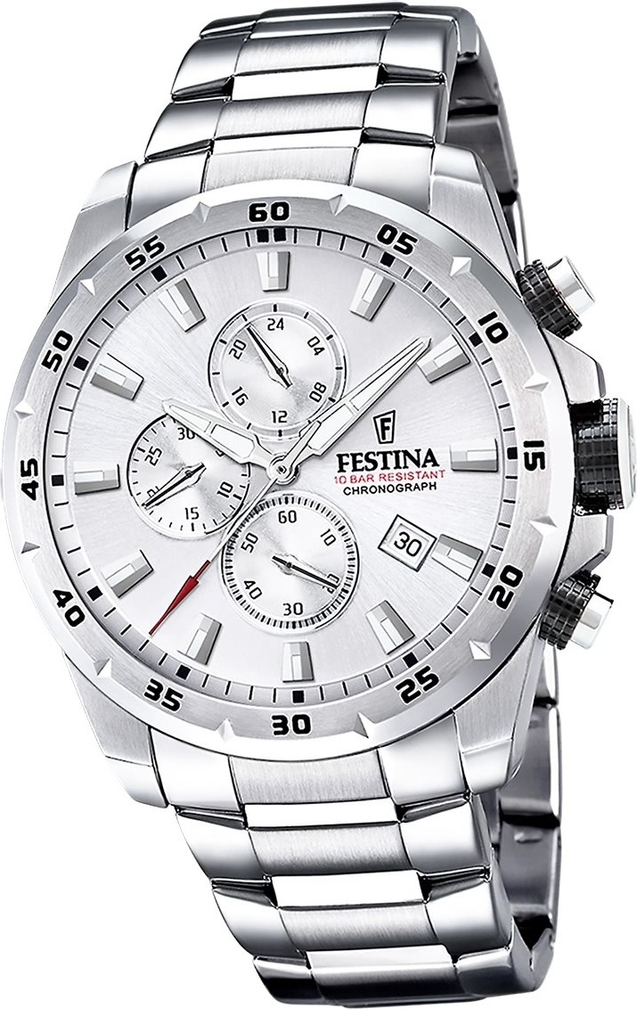Pánske hodinky Festina z nehrdzavejúcej ocele strieborné Festina Chronograph náramkové hodinky D2UF20463/1