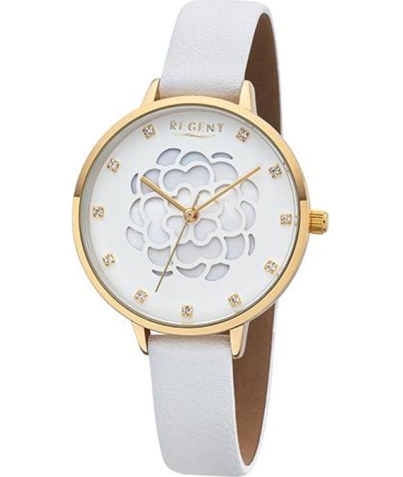Regent Dámske hodinky Ladyline BA-494 analógové Quartz kožené náramkové hodinky biele URBA494