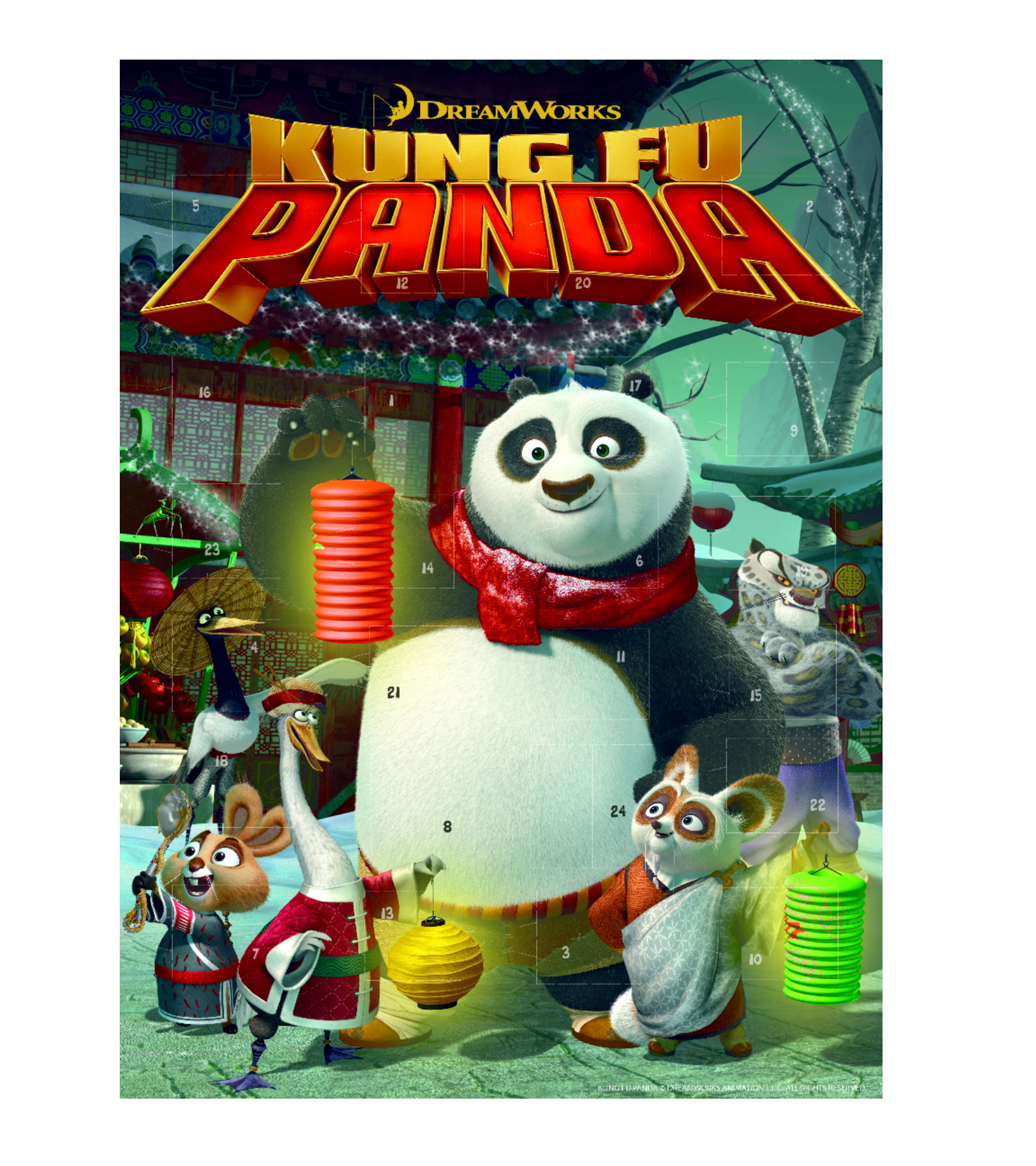 Adventný kalendár Nappy Kung Fu Panda s mliečnou čokoládou 75g