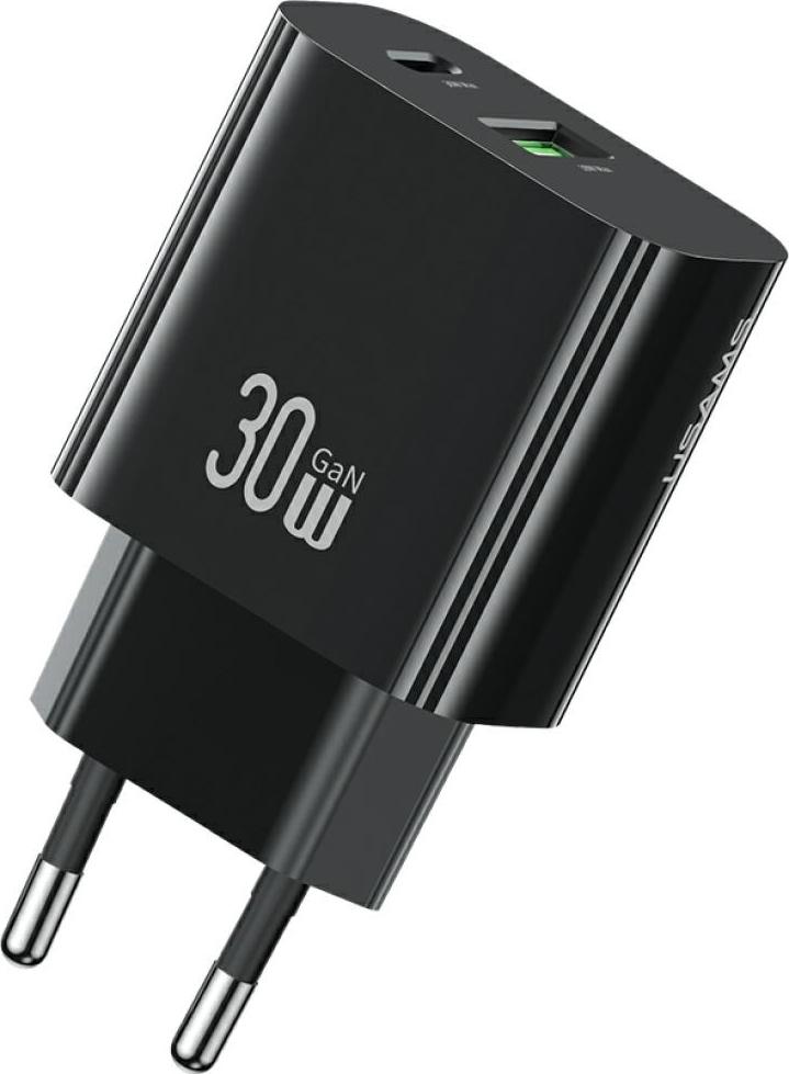 Usams Cc316 T65 30W 1Xusb-C 1Xusb-A rýchlonabíjačka čierna
