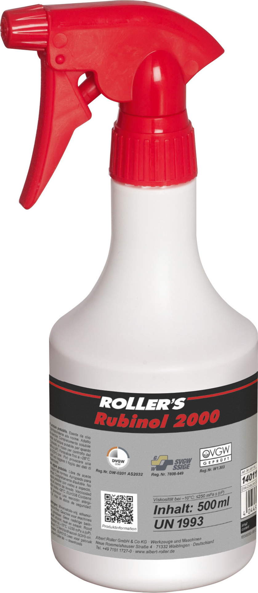 Albert-Roller ROLLER'S Rubinol 2000 500 ml Spritzflasche - Synthetischer Gewindeschneidstoff : Spritzflasche 500 ml Größe: Spritzflasche 500 ml