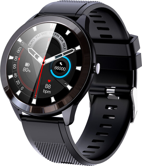 ele eleoption SmartWatch Fitness Tracker mit wasserdichtem Bluetooth Herzfrequenz Monitor Schlafqualität Tracker Schwarz