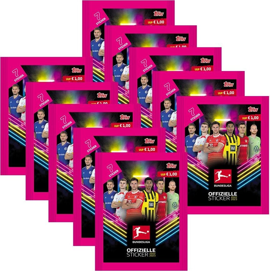 Topps Bundesliga Sammelsticker 2022/23 - 10 Tüten