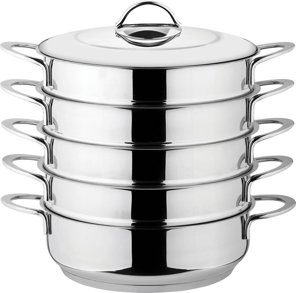 Rukauf 24cm Dampfkocher Dampfkochtopf Mantowarka mit Deckel aus Edelstahl Manty-Kocher - 9845