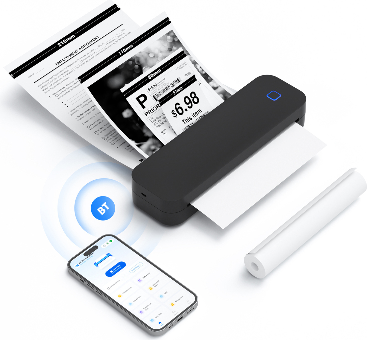 PERIPAGE A40 Stampante Terma Stampa wireless per i contratti di pagine