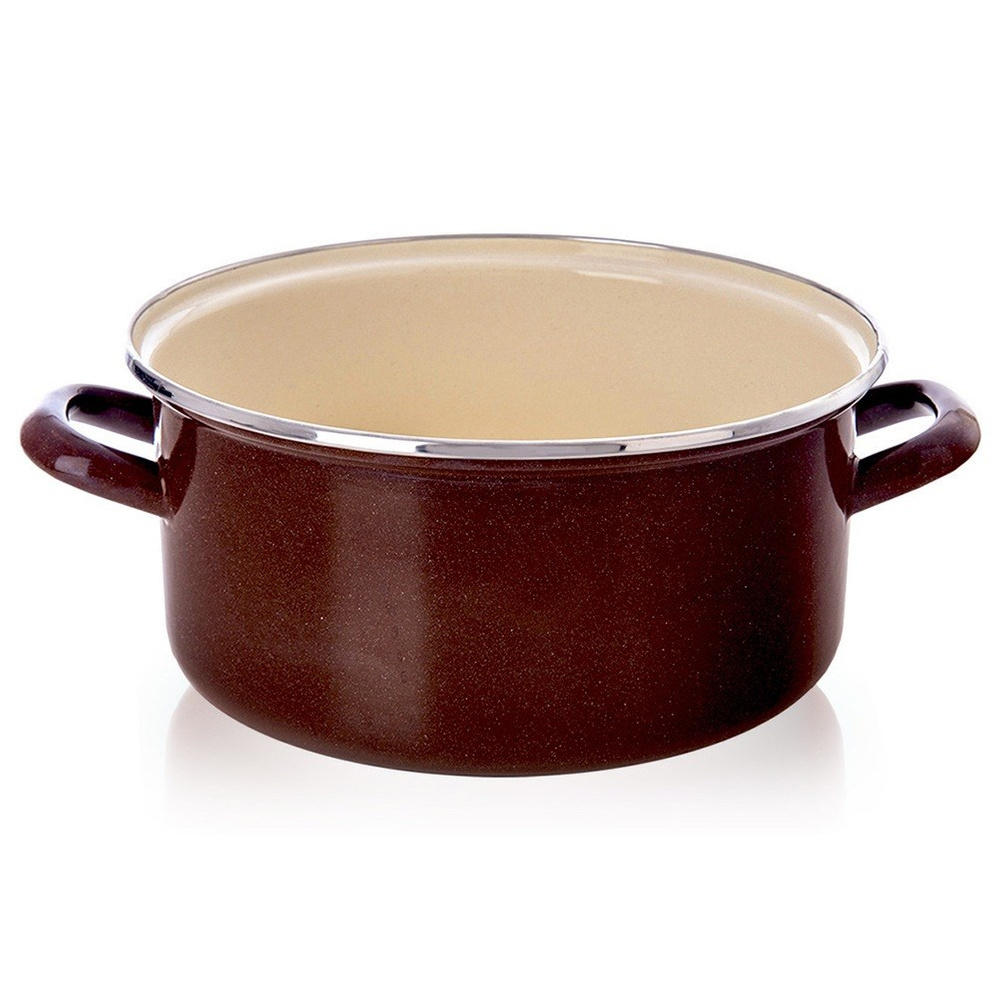 Orion Emaille-Topf Kochtopf Schmortopf Topf emailliert BROWN 24 cm 4 L