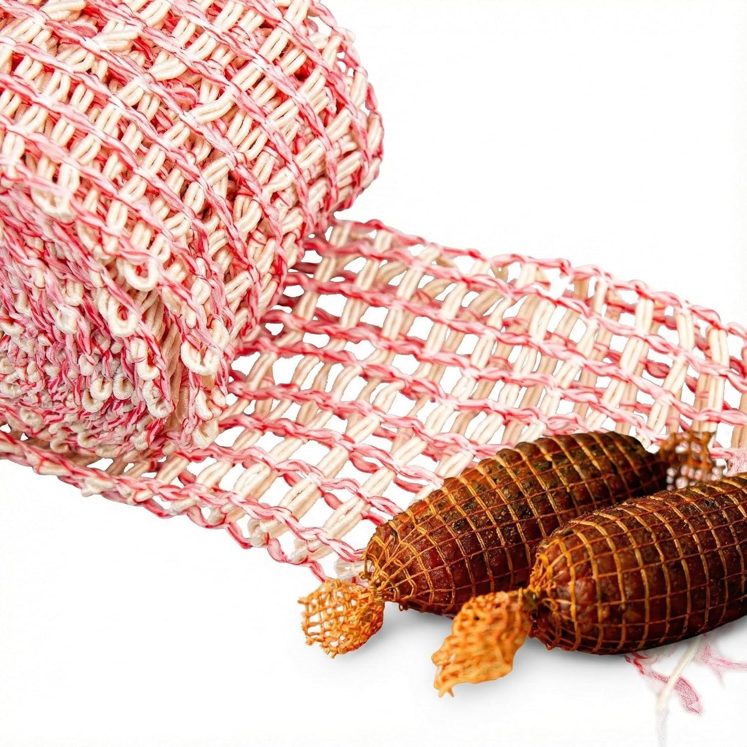 lilawelt24 Schinkennetz elastisch 18 cm x 3 m – Profi Fleischernetz für Wurst, Schinken & Rollbraten, reißfest & hitzebeständig