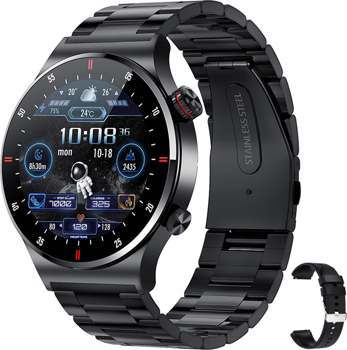 dodocool Smartwatch 1,28Zoll BT5.1 Anruf Schlafqualität, Uhr Fitness Tracker, Körpertemperatur, Blutdruck und Herzfrequenz verfolgen IP67 Wasserdicht Deutsch, Tschechisch