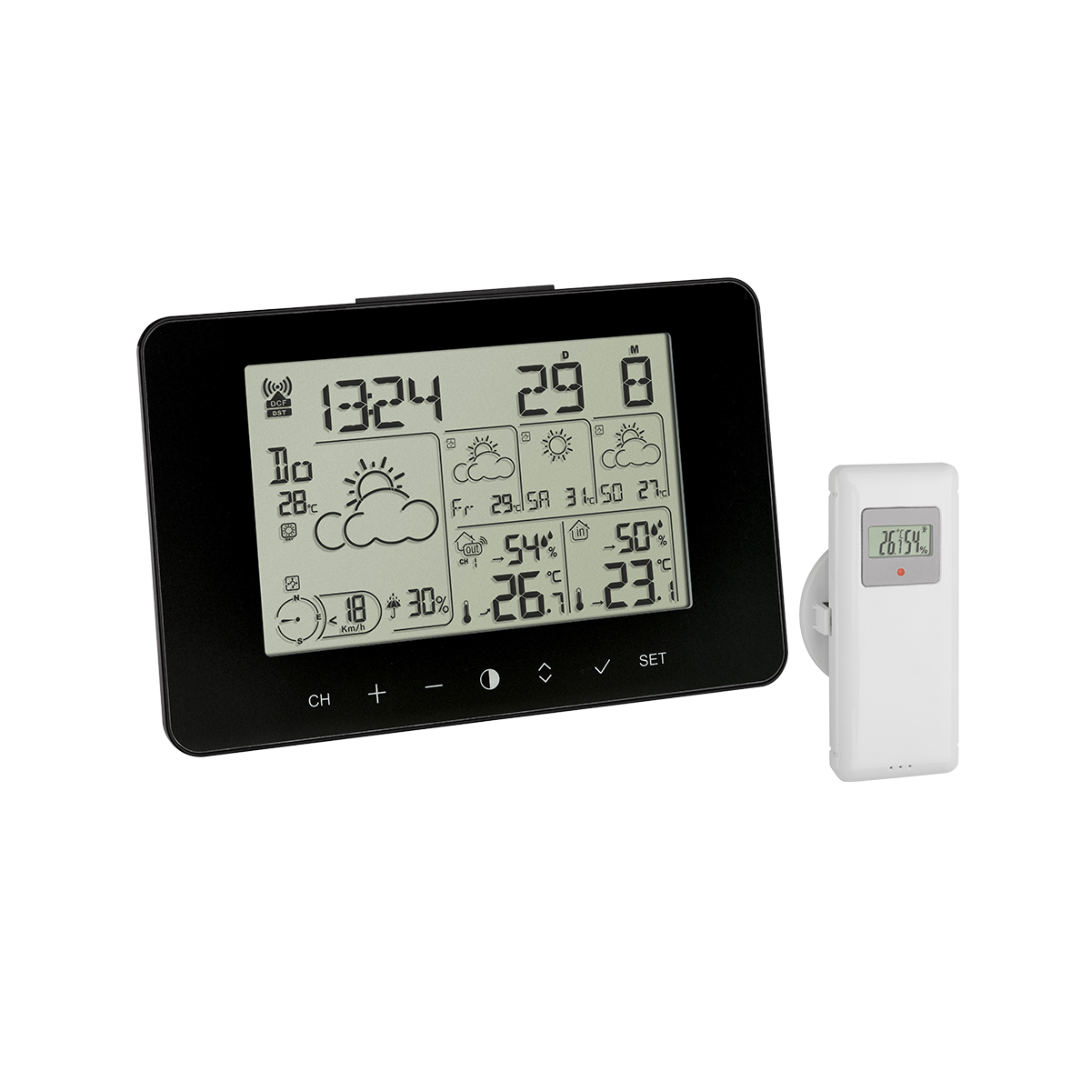 Digitale Wetterstation Meteotime Primo für 90 Wetterregionen in Europa, 35.1156.01, TFA Dostmann